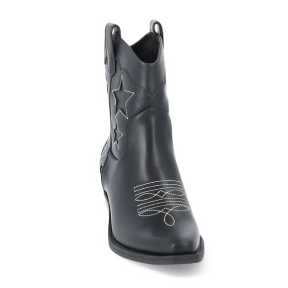 No Boundaries Women's Star Western Bootie Boot Pull on Size 8M Black - Picture 6 of 6